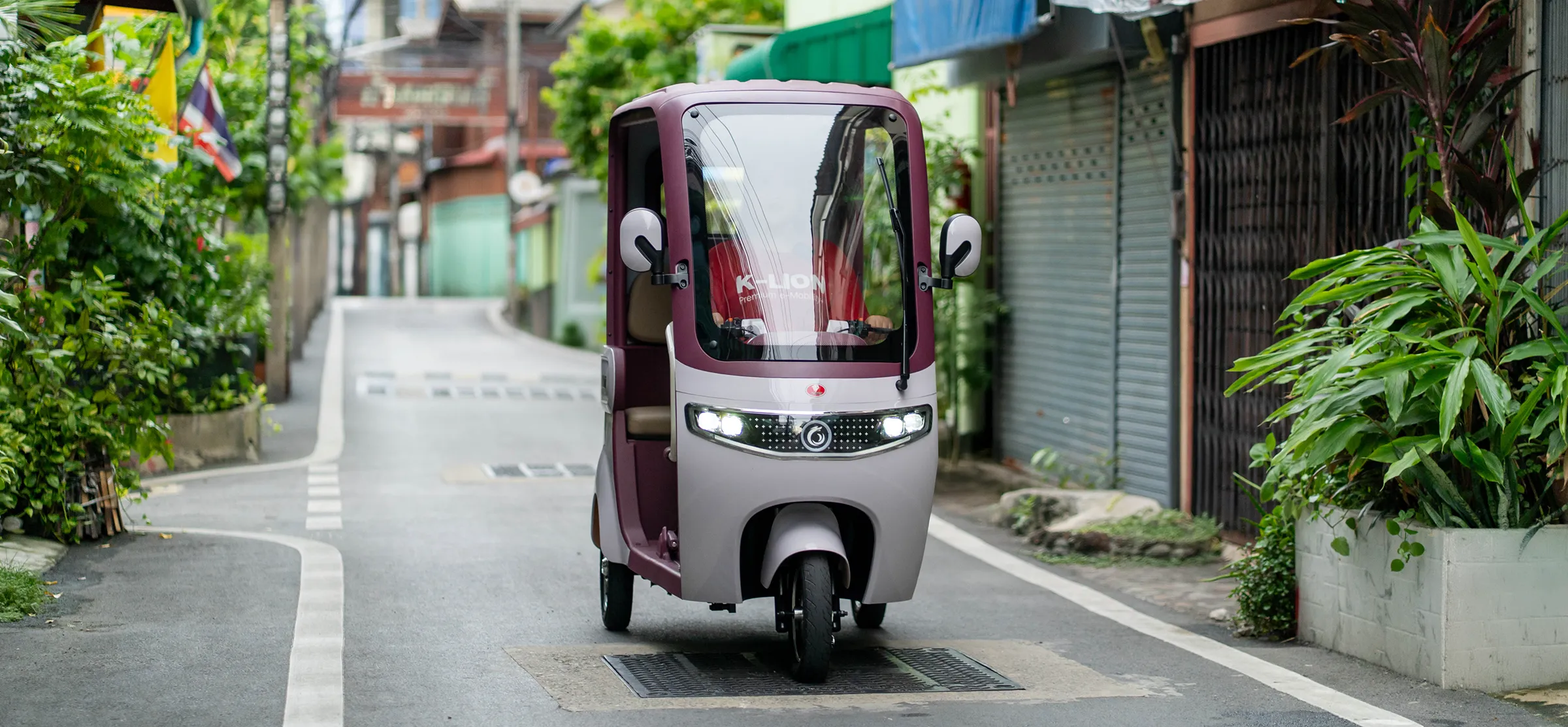 สามล้อไฟฟ้า Elektra มีหลังคา 3 ที่นั่ง